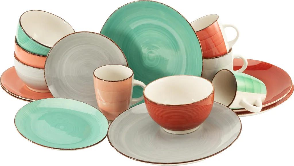 CreaTable 22853 Kombiservice Bella Casa Fashion Für 4 Personen, Steingut, Mehrfarbig (1 Set, 16-teilig) 3 CreaTable 22853 Kombiservice Bella Casa Fashion Für 4 Personen, Steingut, Mehrfarbig (1 Set, 16-teilig)