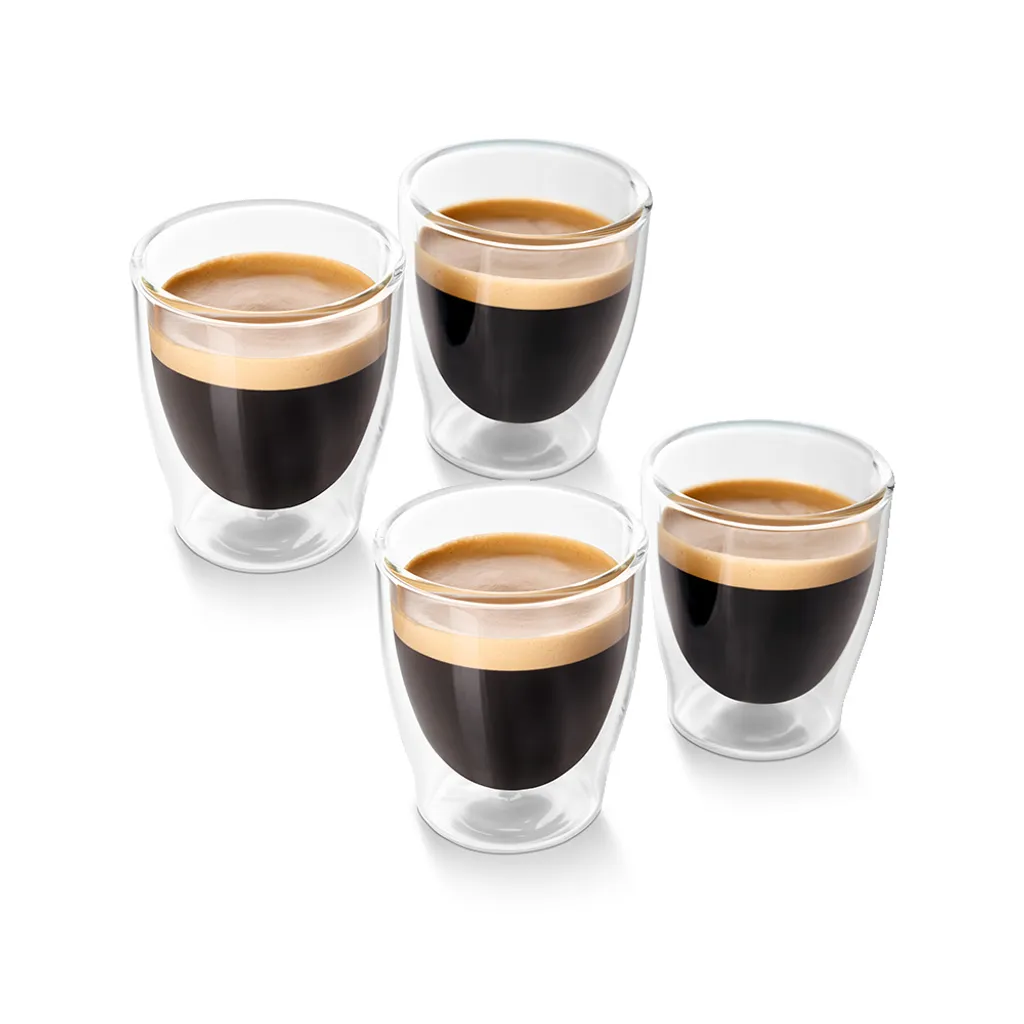 Tchibo 4er Espresso Gläser, Doppelwandig, Modernes Design, Heiß Und Kalt 3 Tchibo 4er Espresso Gläser, Doppelwandig, Modernes Design, Heiß Und Kalt