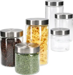 6tlg. Set Vorratsdosen Bera - 2x 800ml + 2x 1,2L + 2x 1,7L