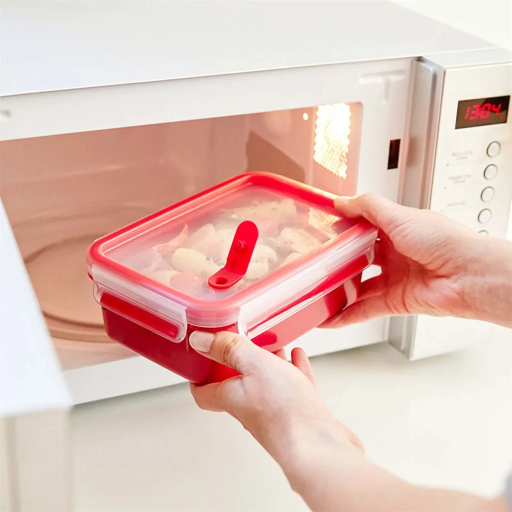 Emsa Mikrowellendose CLIP & MICRO 1,2 Liter Mit Einsätzen Transparent / Rot 6 Emsa Mikrowellendose CLIP & MICRO 1,2 Liter Mit Einsätzen Transparent / Rot – Bild 4