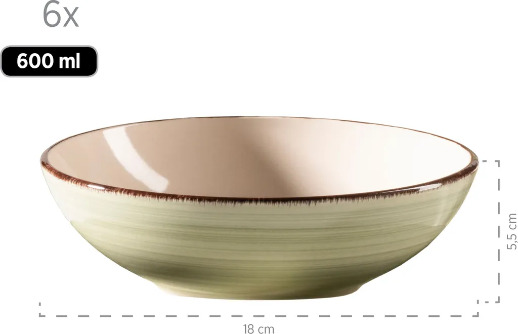 Mäser 931876 Tafelservice Lumaca Für 6 Personen, Steinzeug, Olivegrün (1 Set, 18-teilig) 6 Mäser 931876 Tafelservice Lumaca Für 6 Personen, Steinzeug, Olivegrün (1 Set, 18-teilig) – Bild 4