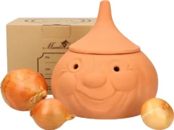 Mambocat Zwiebeltopf Onni Terrakotta Vorrats-Dose Mit Deckel Zur Aufbewahrung Von Ca. 900g Zwiebeln -Kuechengeschirr a218add470891356dac380caacfd12dc