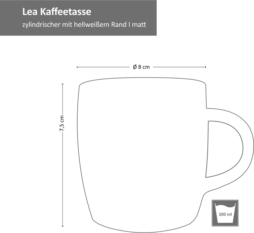 18tlg. Kaffeeservice Lea 6 Personen Kuchenteller Kaffee-Tasse Weiß Steingut 7 18tlg. Kaffeeservice Lea 6 Personen Kuchenteller Kaffee-Tasse Weiß Steingut – Bild 5