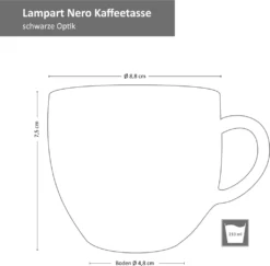 18-tlg. Kaffee-Service Lampart Nero 6 Personen I Tasse + Untertasse + Teller 15 18-tlg. Kaffee-Service Lampart Nero 6 Personen I Tasse + Untertasse + Teller -Kuechengeschirr a4d30b4f70bfa527f0faad607959f77d