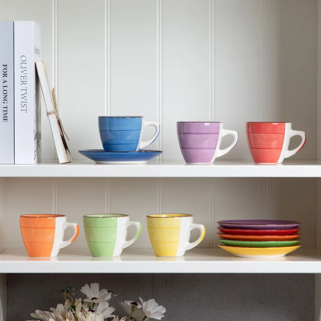 Kaffeeservice Steinzeug, Vancasso BONITA 12 Teiliges Kaffeeset, Cappuccino Tassenset Für 6 Personen, Tassen Und Untertassen 11 Kaffeeservice Steinzeug, Vancasso BONITA 12 Teiliges Kaffeeset, Cappuccino Tassenset Für 6 Personen, Tassen Und Untertassen – Bild 9