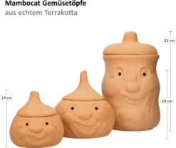 Mambocat 3tlg. Terrakotta-Töpfe Set Knoblauchtopf + Zwiebeltopf + Kartoffeltopf Vorrats-Dosen 16 Mambocat 3tlg. Terrakotta-Töpfe Set Knoblauchtopf + Zwiebeltopf + Kartoffeltopf Vorrats-Dosen -Kuechengeschirr a7df77fb7756d9382ec826d2023edd8b