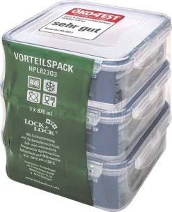 Lock & Lock LocknLock Classic Vorteilspack 3tlg. 2,61L 3 X HPL823 (870ml) HPL823O3 -Kuechengeschirr a909ef2fc097b86fbab585966a496f15