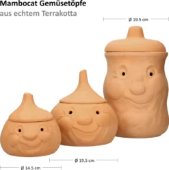 Mambocat 3tlg. Terrakotta-Töpfe Set Knoblauchtopf + Zwiebeltopf + Kartoffeltopf Vorrats-Dosen 15 Mambocat 3tlg. Terrakotta-Töpfe Set Knoblauchtopf + Zwiebeltopf + Kartoffeltopf Vorrats-Dosen -Kuechengeschirr aab4d955dd4269cff5bd7b4ed612d92c