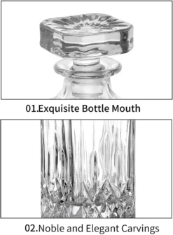 Amisglass Whiskey Karaffe Mit 2 Gläsern, Whiskey Set, 3-teilig, Whisky Dekanter 700ml Und Whisky Gläser 300ml 2 Stück, Kristallgläser & Longdrinkgläser -Kuechengeschirr ac5622b57c0a53cbb5babd735ed7343d