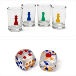 Relaxdays 10010181 Drinking Ludo Spiel, Partyspiel Für Erwachsene, Brett, 2 Würfel & 16 Shotgläser, Lustiges Trinkspiel -Kuechengeschirr acd3a8010a072c194dac723c7dd2640a