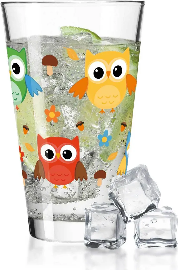 Leonardo Wasserglas Mit UV-Druck "Eulen" - Für Kinder Im 360° Design 3 Leonardo Wasserglas Mit UV-Druck "Eulen" - Für Kinder Im 360° Design