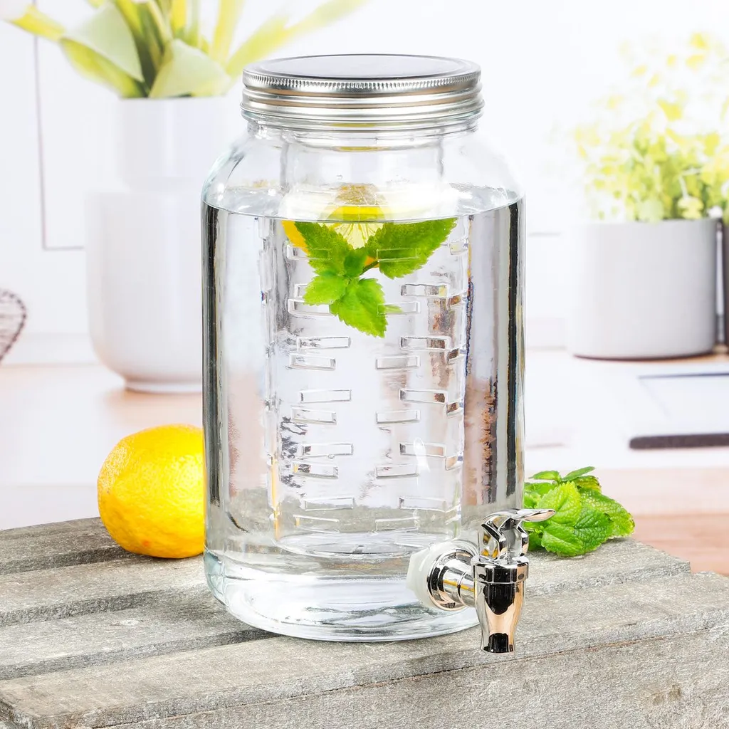 Getränkespender Mit Kühleinsatz Wasserspender Fruchteinsatz Mit Zapfhahn 3,5 L 3 Getränkespender Mit Kühleinsatz Wasserspender Fruchteinsatz Mit Zapfhahn 3,5 L