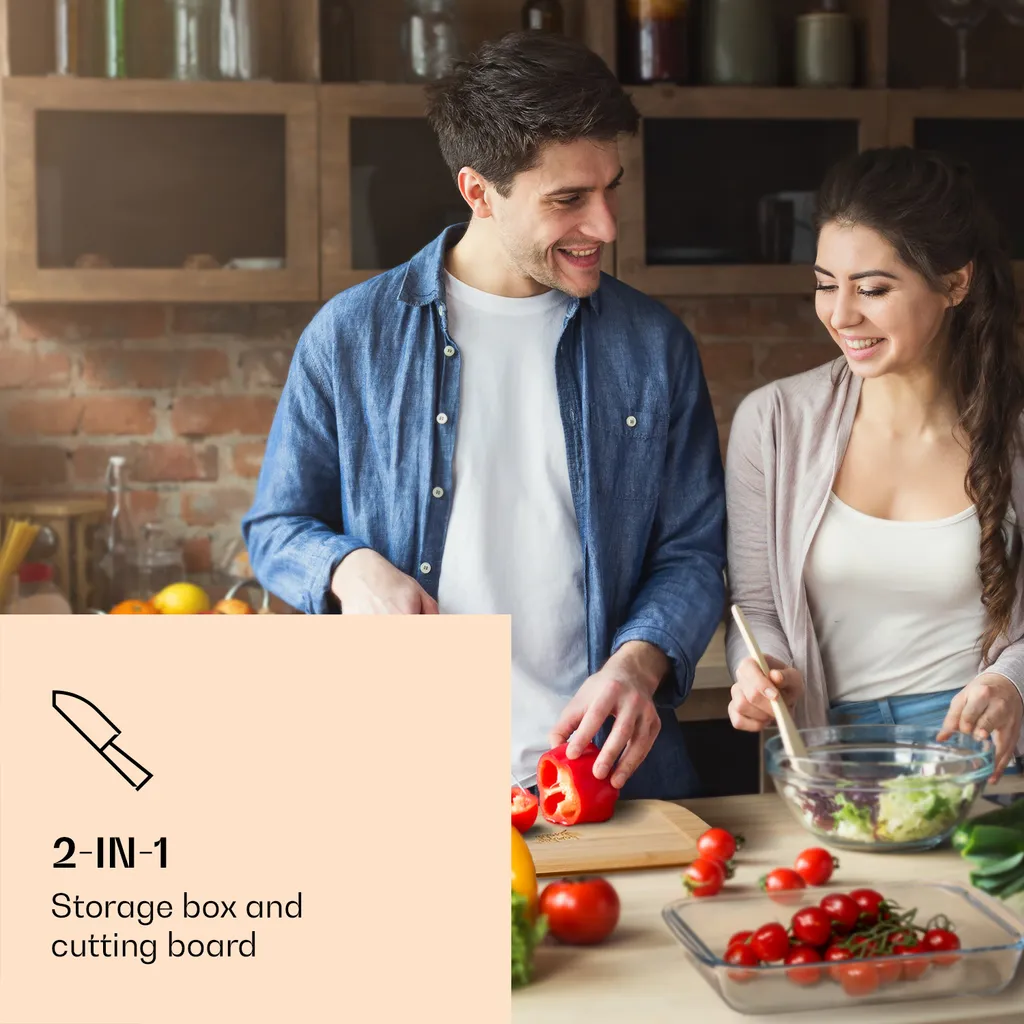 Klarstein Bambuswald Aufschnittbox Mit Deckel , 1 Liter , 2er Set , Glas & Bambus , Hitzebeständig , Spülmaschinenfest , Stapelbar 4 Klarstein Bambuswald Aufschnittbox Mit Deckel , 1 Liter , 2er Set , Glas & Bambus , Hitzebeständig , Spülmaschinenfest , Stapelbar – Bild 2