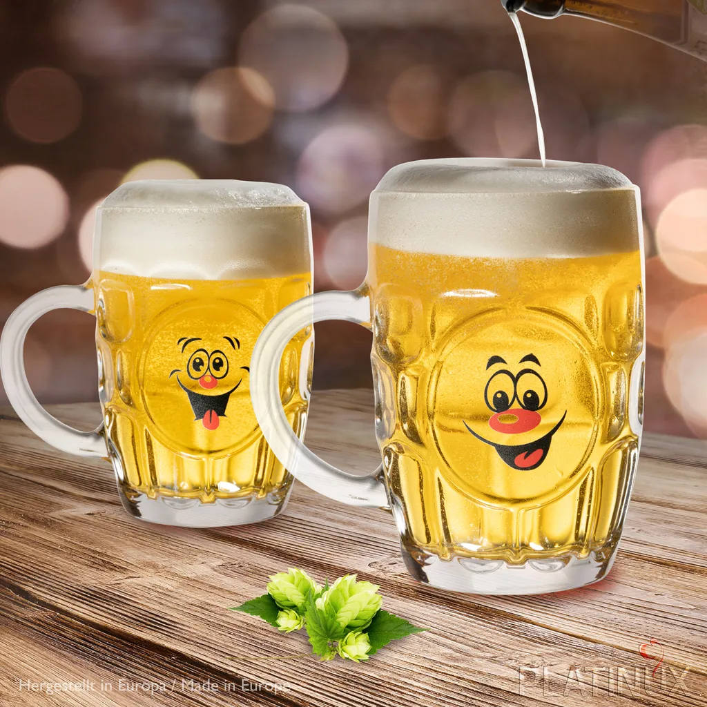 Biergläser 0,5L (max 700ml) Mit Henkel Und Lustigen Motiven Set 6 Teilig Bierkrug Karnevalsgläser 4 Biergläser 0,5L (max 700ml) Mit Henkel Und Lustigen Motiven Set 6 Teilig Bierkrug Karnevalsgläser – Bild 2