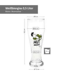 2x Weizenbiergläser Mutmacher Kampftrinker Weißbierglas 0,5L -Kuechengeschirr ba32d37dcf237376a89e1750946686f6
