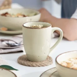 Vancasso Tafelservice Set, Navia Geschirrset Aus Steingut, 16 Teilig Kombiservice, Vintage Aussehen, Natur Design -Kuechengeschirr bb62ba8ebd2ceca91ba77168122376b9