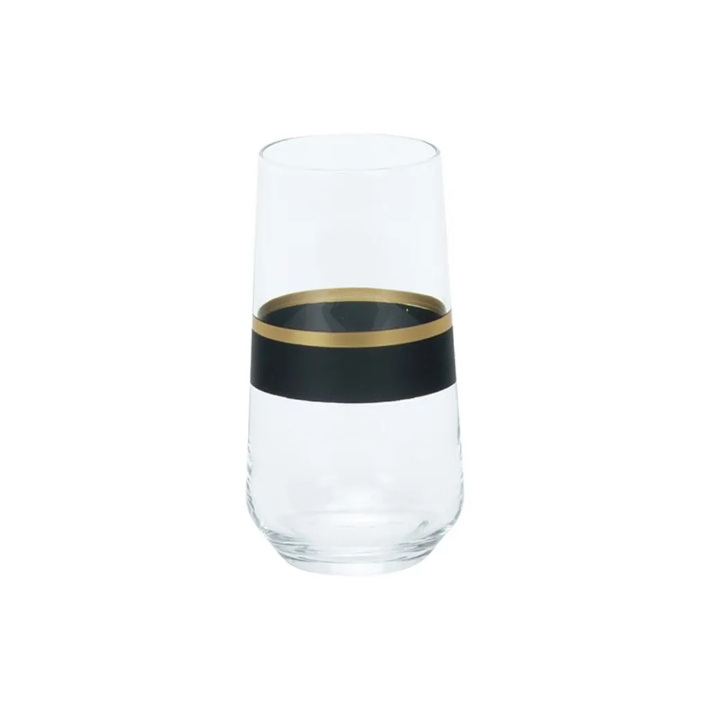 Longdrinkgläser Set | Schwarz-Gold 6-Teilig 4 Longdrinkgläser Set | Schwarz-Gold 6-Teilig – Bild 2