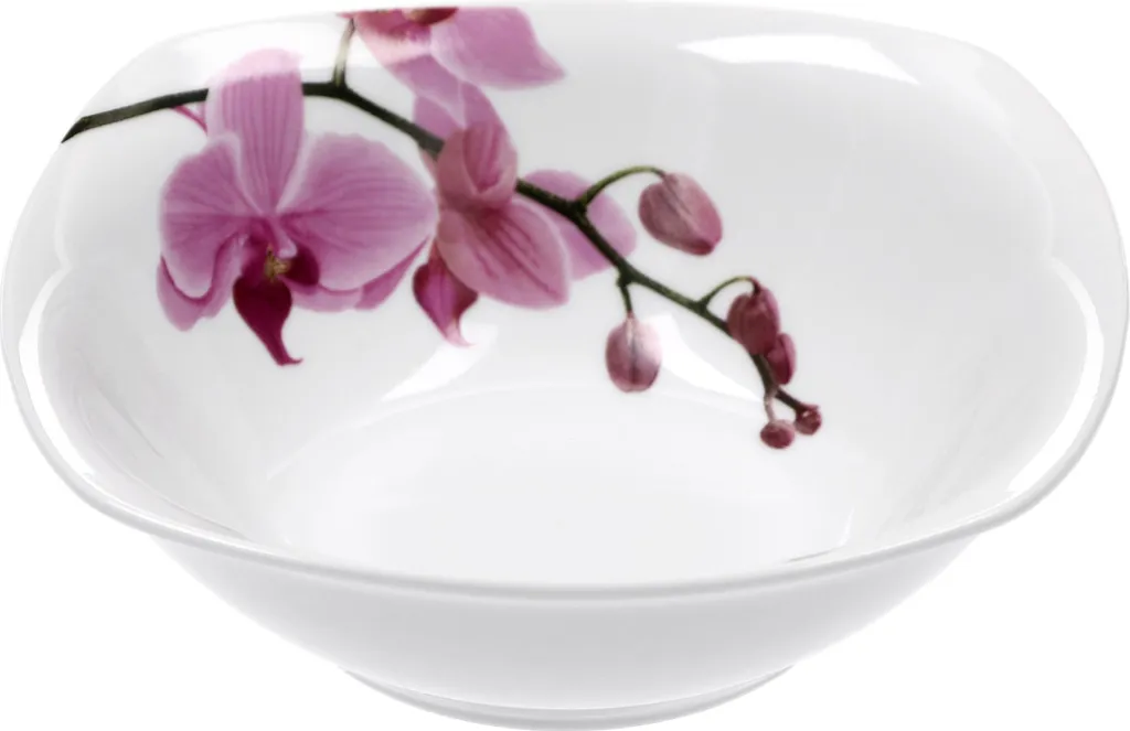 Frühstücksset 18-tlg. Kyoto Orchidee Leicht Eckig Porzellan Für 6 Personen Weiß MitNachbildung 8 Frühstücksset 18-tlg. Kyoto Orchidee Leicht Eckig Porzellan Für 6 Personen Weiß MitNachbildung – Bild 6