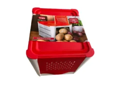 Snips Kartoffelbox / Gemüsebox 3 Kg.Kartoffelkiste, Vorratsbox LxBxH 25,3x20x17,4cm Rot-Weiß -Kuechengeschirr beeddfcf00bee02f2745add309cdfb98