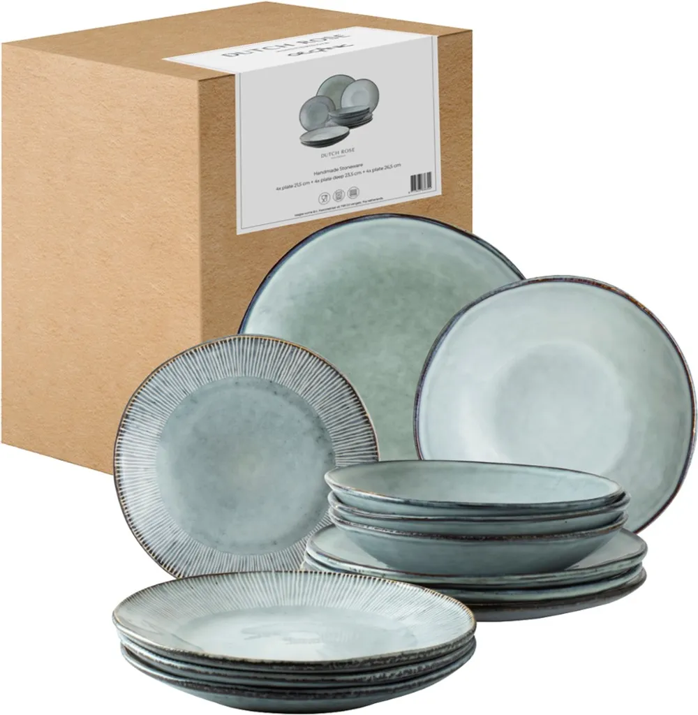 Dutch Rose Giftset 12 Delig Servies Blauw 4 Dutch Rose Giftset 12 Delig Servies Blauw – Bild 2