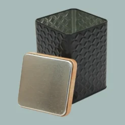 2er Set Metall Vorratsdose Mit Deckel 16x10,5x10,5cm - Schwarz -Kuechengeschirr bf1835eba560ddc9094ef9184915be77