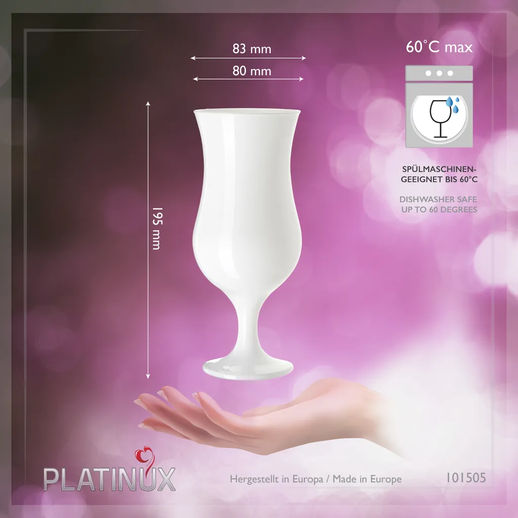 Weiße Cocktailgläser 400ml (max. 470ml) Longdrinkgläser Set 6 Stück Bargläser 7 Weiße Cocktailgläser 400ml (max. 470ml) Longdrinkgläser Set 6 Stück Bargläser – Bild 5