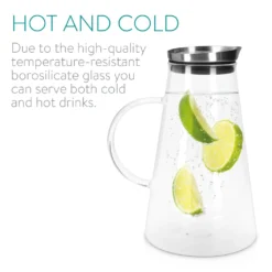 Navaris Glaskaraffe Aus Borosilikatglas 1,6L Glaskrug - Wasser Karaffe Mit Deckel - Glasbehälter Wasserkaraffe Wasserflasche - Tee Krug Ausgießer 8 Navaris Glaskaraffe Aus Borosilikatglas 1,6L Glaskrug - Wasser Karaffe Mit Deckel - Glasbehälter Wasserkaraffe Wasserflasche - Tee Krug Ausgießer -Kuechengeschirr c031bb86c9978e78b0d75a7d2c2ad67e