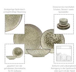 Sänger SÄNGER Steingut Geschirrset Pompei, Tafelservice 12 Teilig Für 4 Personen -Kuechengeschirr c47a81ce037377b189b091d3e02b4f36