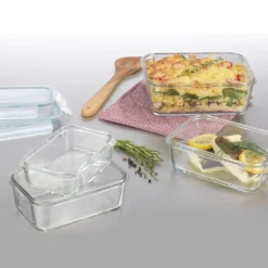 GOURMETmaxx Glas-Frischhaltedosen Klick-it 8-tlg. Frischhaltedosen 4er Set Glas Klick-It Gefrierdosen Lunchbox Brotdose Mikrowelle -Kuechengeschirr c5f156a9c4b4cda2ff3da2ffadce47d5