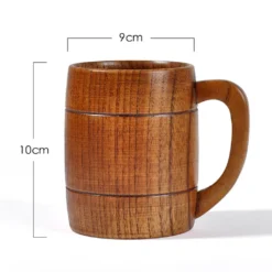 320ml Natürliches Holz Bierkrug Trinkbecher Griff Heiße Kalte Getränkebecher Bier Stein Bierkrug Bier Steins Becher Langlebiger Holzbecher Holzbecher -Kuechengeschirr c762e83b672c61f39b3e777da058a8a8