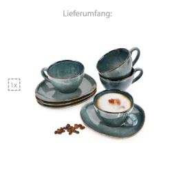 Sänger SÄNGER Kaffeetassen Set Darwin 8 Teilig Für 4 Personen -Kuechengeschirr c8647d0596f6e629519b1d230214a470