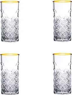 Pasabahce Timeless Golden Touch 4tlg Trinkglas Glas Tumbler 450ml 52800 -Kuechengeschirr caa71be3b275be930af57afcbe247510