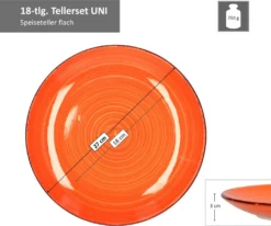 Service 18tlg. Tellerset Uni Bunt, Für 6 Personen In Unterschiedlichen Farben -Kuechengeschirr cc057551f375e471b3c394e98e3c999a