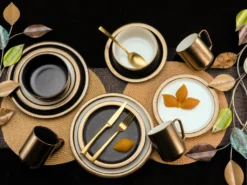 CreaTable 23592 Kombiservice Modern Industrial Für 4 Personen, Steinzeug, Schwarz/gold (1 Set, 16-teilig) 19 CreaTable 23592 Kombiservice Modern Industrial Für 4 Personen, Steinzeug, Schwarz/gold (1 Set, 16-teilig) -Kuechengeschirr d22a1d50bca2edf61b5f287b53125c29