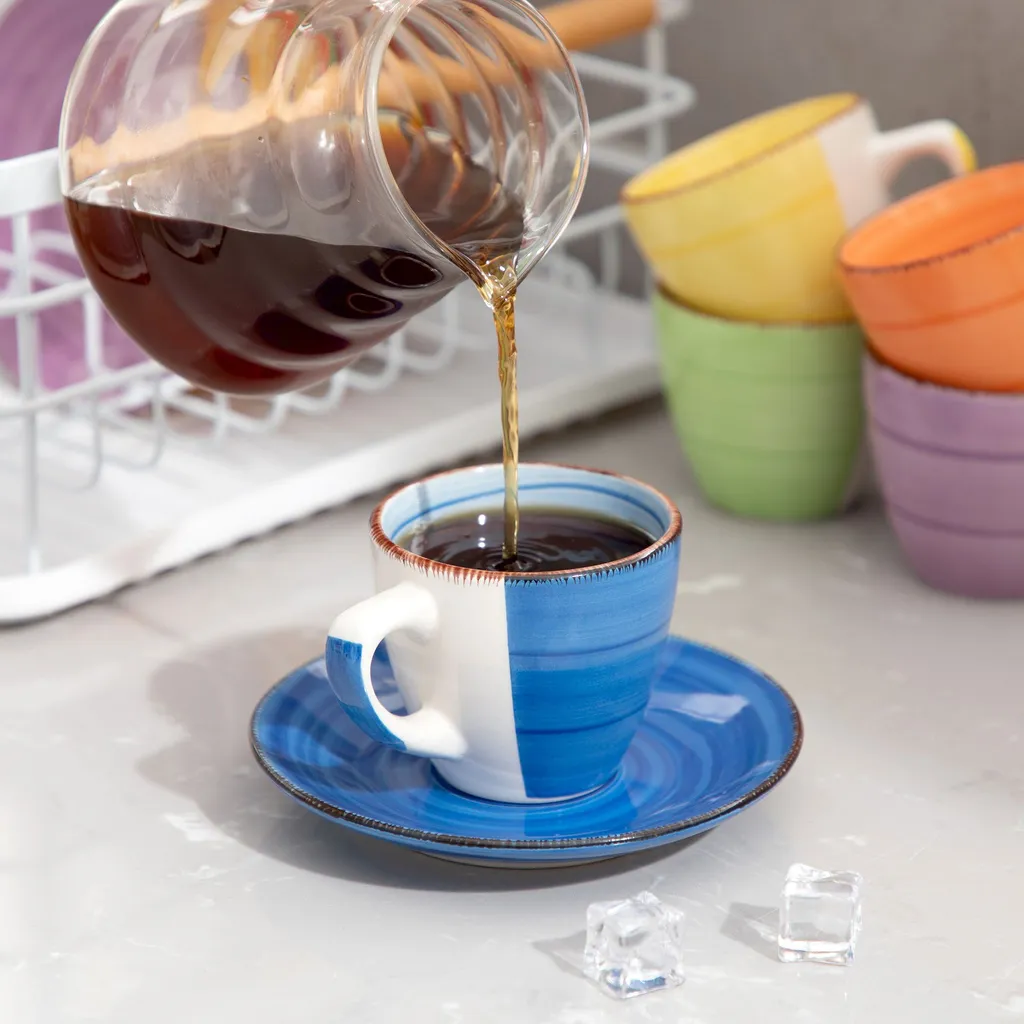 Kaffeeservice Steinzeug, Vancasso BONITA 12 Teiliges Kaffeeset, Cappuccino Tassenset Für 6 Personen, Tassen Und Untertassen 10 Kaffeeservice Steinzeug, Vancasso BONITA 12 Teiliges Kaffeeset, Cappuccino Tassenset Für 6 Personen, Tassen Und Untertassen – Bild 8