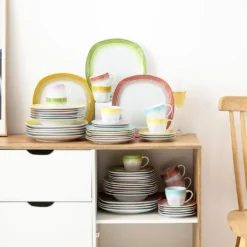 VEWEET Tafelservice 'SPARK' Aus Porzellan, 60-tlg Kombiservice, Kaffeetassen, Untertasse, Dessertteller, Speiseteller Und Suppenteller, Komplettservice Für 12 Personen 16 VEWEET Tafelservice 'SPARK' Aus Porzellan, 60-tlg Kombiservice, Kaffeetassen, Untertasse, Dessertteller, Speiseteller Und Suppenteller, Komplettservice Für 12 Personen -Kuechengeschirr d70c7615b1817b389d4343a73e9b9f56