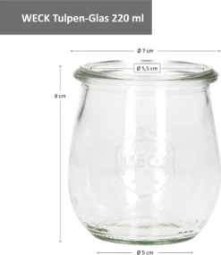 MamboCat 12er Set Weckgläser Tulpenglas Mit Frischhalte-Deckel 220ml + Rezeptheft -Kuechengeschirr d998b6e998e48397235102eb71a1912d