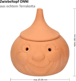 Mambocat Zwiebeltopf Onni Terrakotta Vorrats-Dose Mit Deckel Zur Aufbewahrung Von Ca. 900g Zwiebeln -Kuechengeschirr d99c2b2fda020b54893571d53ab9bfcd