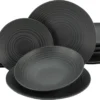 CreaTable 23205 Tafelservice Elements Collection Lava Stone Für 4 Personen, Steinzeug, Schwarz/grau (1 Set, 12-teilig) 1 CreaTable 23205 Tafelservice Elements Collection Lava Stone Für 4 Personen, Steinzeug, Schwarz/grau (1 Set, 12-teilig) -Kuechengeschirr da273beaf527a45890732504dcede803