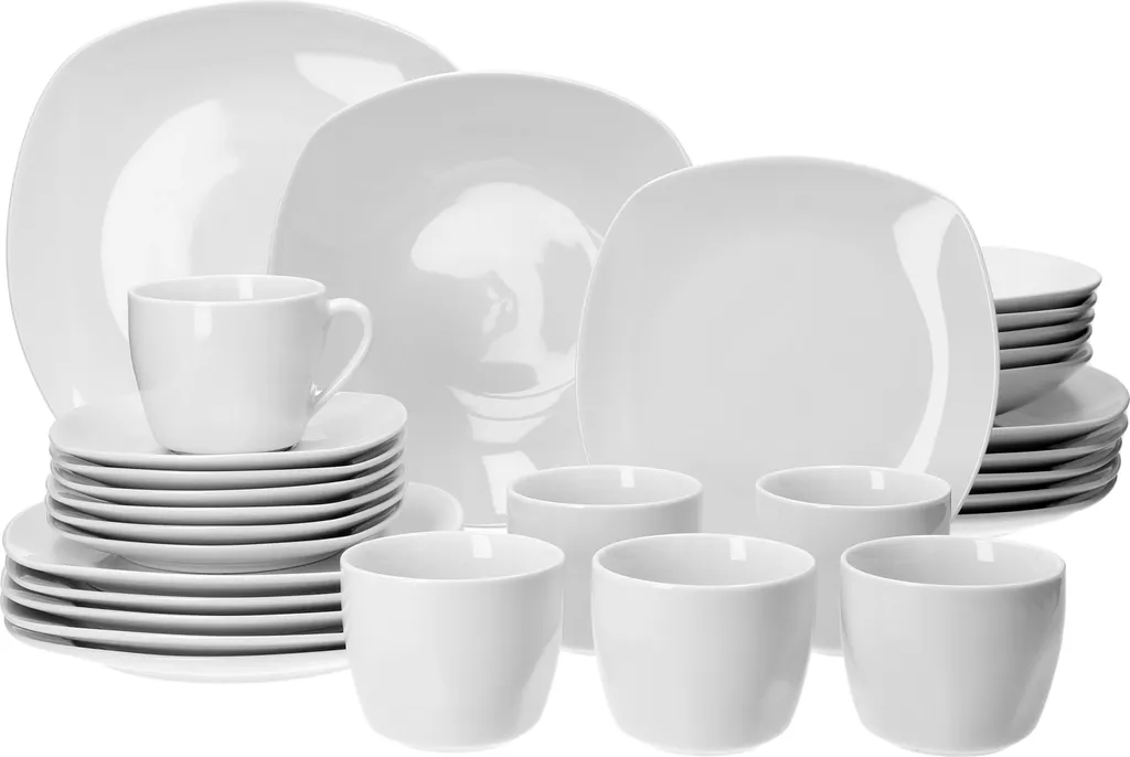 Kombiservice Lilli 60tlg. Weiß Porzellan Für 12 Personen 3 Kombiservice Lilli 60tlg. Weiß Porzellan Für 12 Personen