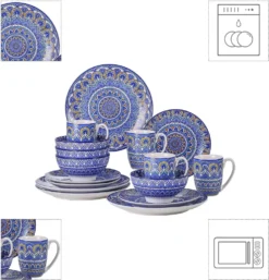 Vancasso Tafelservice Porzellan, Mandala 16 Teiliges Essgeschirr Kombiservice, Handbemaltes Geschirrset Für 4 Personen, Böhmischer Stil 13 Vancasso Tafelservice Porzellan, Mandala 16 Teiliges Essgeschirr Kombiservice, Handbemaltes Geschirrset Für 4 Personen, Böhmischer Stil -Kuechengeschirr e18c41312765875d4c284b2fcf026542