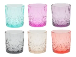 Trinkglas Bunt 345ml - Im 6er Set - Spülmaschinenfeste Gläser