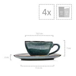 Sänger SÄNGER Kaffeetassen Set Darwin 8 Teilig Für 4 Personen -Kuechengeschirr e332de2ff4ceaff7d13b84d22525e4e7