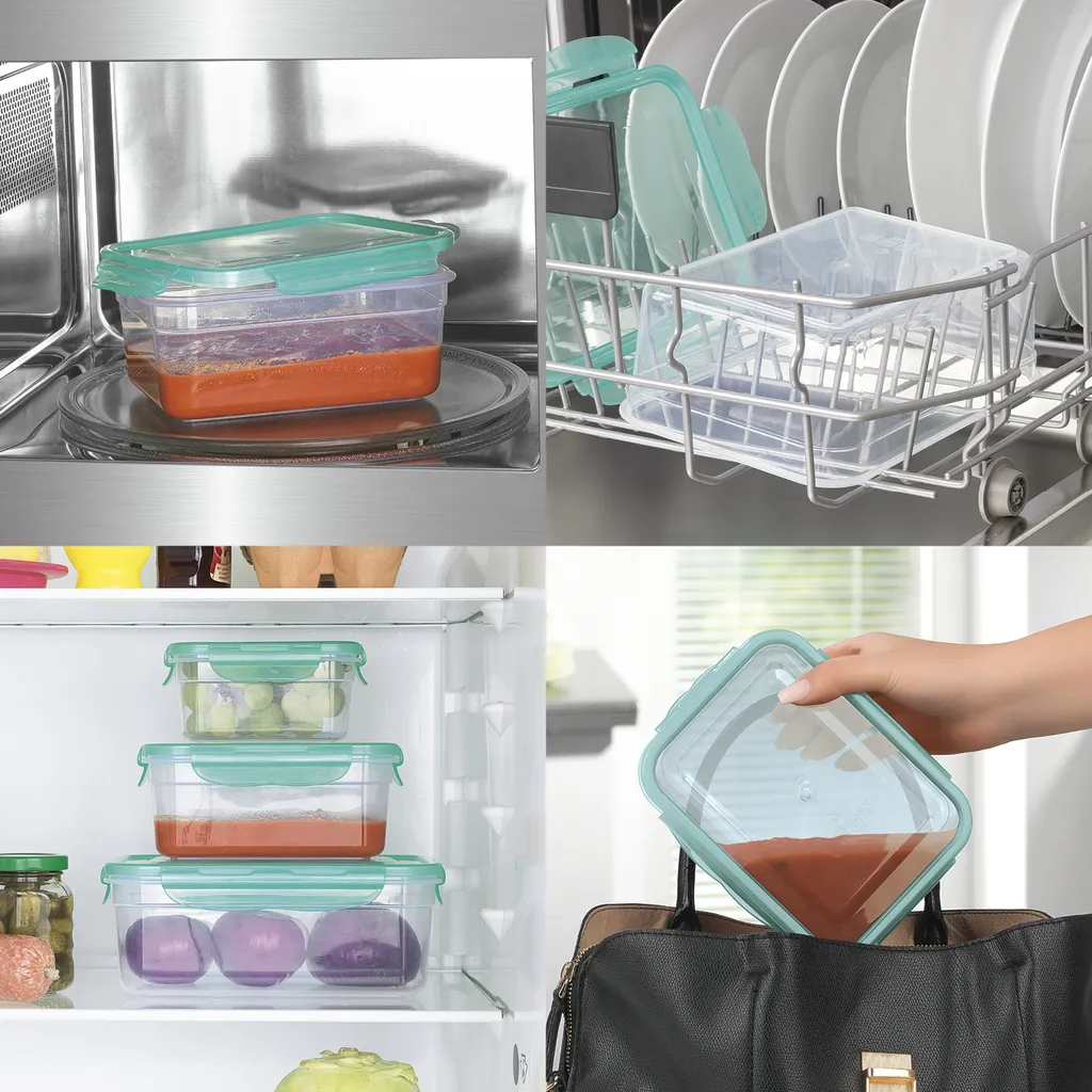 Frischhaltedosen Set Klick Gefrierdosen Lunchbox Deckel 14-tlg. Aquamarin 8 Frischhaltedosen Set Klick Gefrierdosen Lunchbox Deckel 14-tlg. Aquamarin – Bild 6