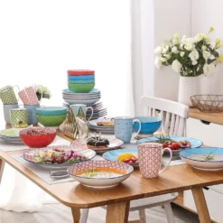 Kombiservice Porzellan, Vancasso Tafelservice Bunt, MACARON 40 Teilig Geschirrset, Mit Je 8 Speiseteller, Dessertteller, Müslischalen, Suppenteller Und Kaffeebecher Für 8 Personen 18 Kombiservice Porzellan, Vancasso Tafelservice Bunt, MACARON 40 Teilig Geschirrset, Mit Je 8 Speiseteller, Dessertteller, Müslischalen, Suppenteller Und Kaffeebecher Für 8 Personen -Kuechengeschirr ea232bd3f87fde544183370a8d0412db