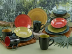 CreaTable 20210 Kombiservice Samoa Für 4 Personen, Steinzeug, Mehrfarbig (1 Set, 16-teilig) -Kuechengeschirr ec0b734e95d9cda7dfa0aeeebfb21e8e