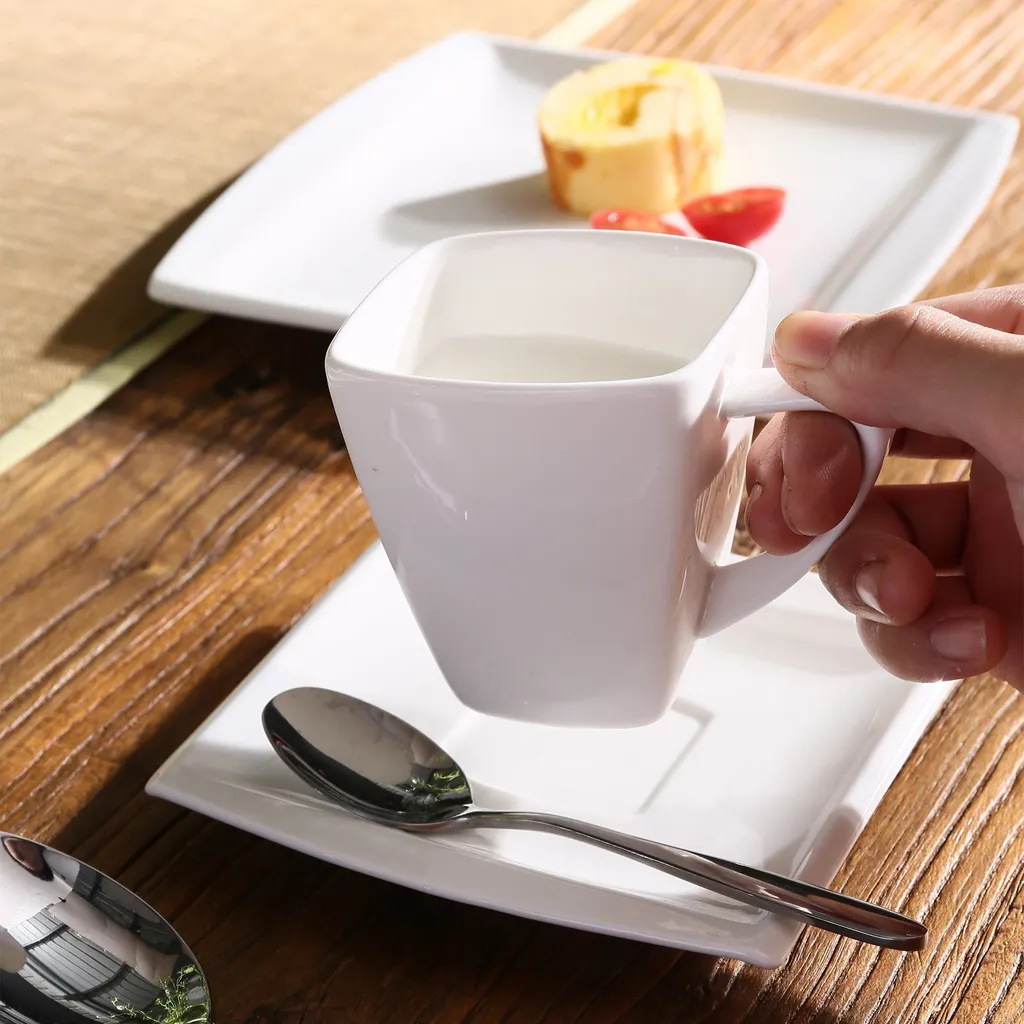 MALACASA 32 Tlg. Kombiservice, Serie BLANCE Cremeweiß Porzellan Geschirrset Mit Servierplatte 7 MALACASA 32 Tlg. Kombiservice, Serie BLANCE Cremeweiß Porzellan Geschirrset Mit Servierplatte – Bild 5