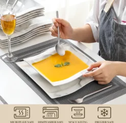 MALACASA, Serie Flora, Marmor Porzellan Tafelservice 24 Teiligen Set Kombiservice Geschirrset Mit 12 Speiseteller Und 12 Suppenteller Für 12 Personen 11 MALACASA, Serie Flora, Marmor Porzellan Tafelservice 24 Teiligen Set Kombiservice Geschirrset Mit 12 Speiseteller Und 12 Suppenteller Für 12 Personen -Kuechengeschirr f24680c375189f3132dfac133007cb0a