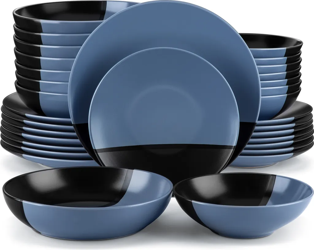 Tafelservice 8 Personen, Vancasso 32 Teiliges Accel Geschirrset Aus Steingut, Modernes Geschirr Kombiservice Set, Rund 3 Tafelservice 8 Personen, Vancasso 32 Teiliges Accel Geschirrset Aus Steingut, Modernes Geschirr Kombiservice Set, Rund