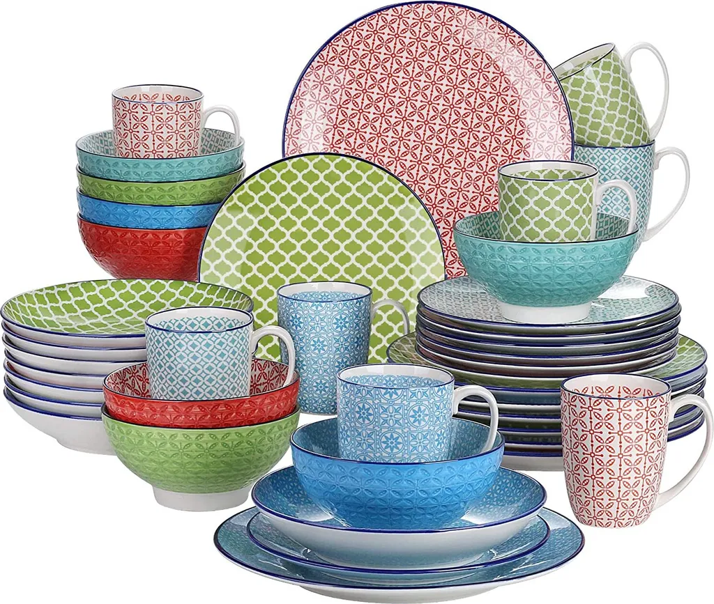 Kombiservice Porzellan, Vancasso Tafelservice Bunt, MACARON 40 Teilig Geschirrset, Mit Je 8 Speiseteller, Dessertteller, Müslischalen, Suppenteller Und Kaffeebecher Für 8 Personen 3 Kombiservice Porzellan, Vancasso Tafelservice Bunt, MACARON 40 Teilig Geschirrset, Mit Je 8 Speiseteller, Dessertteller, Müslischalen, Suppenteller Und Kaffeebecher Für 8 Personen